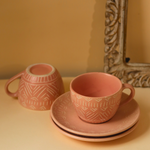Blush pink cup & saucer set