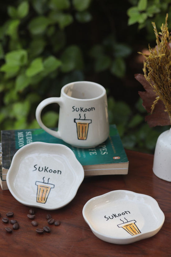 Sukoon Mug & Handmade Dessert Plate handmade in india
