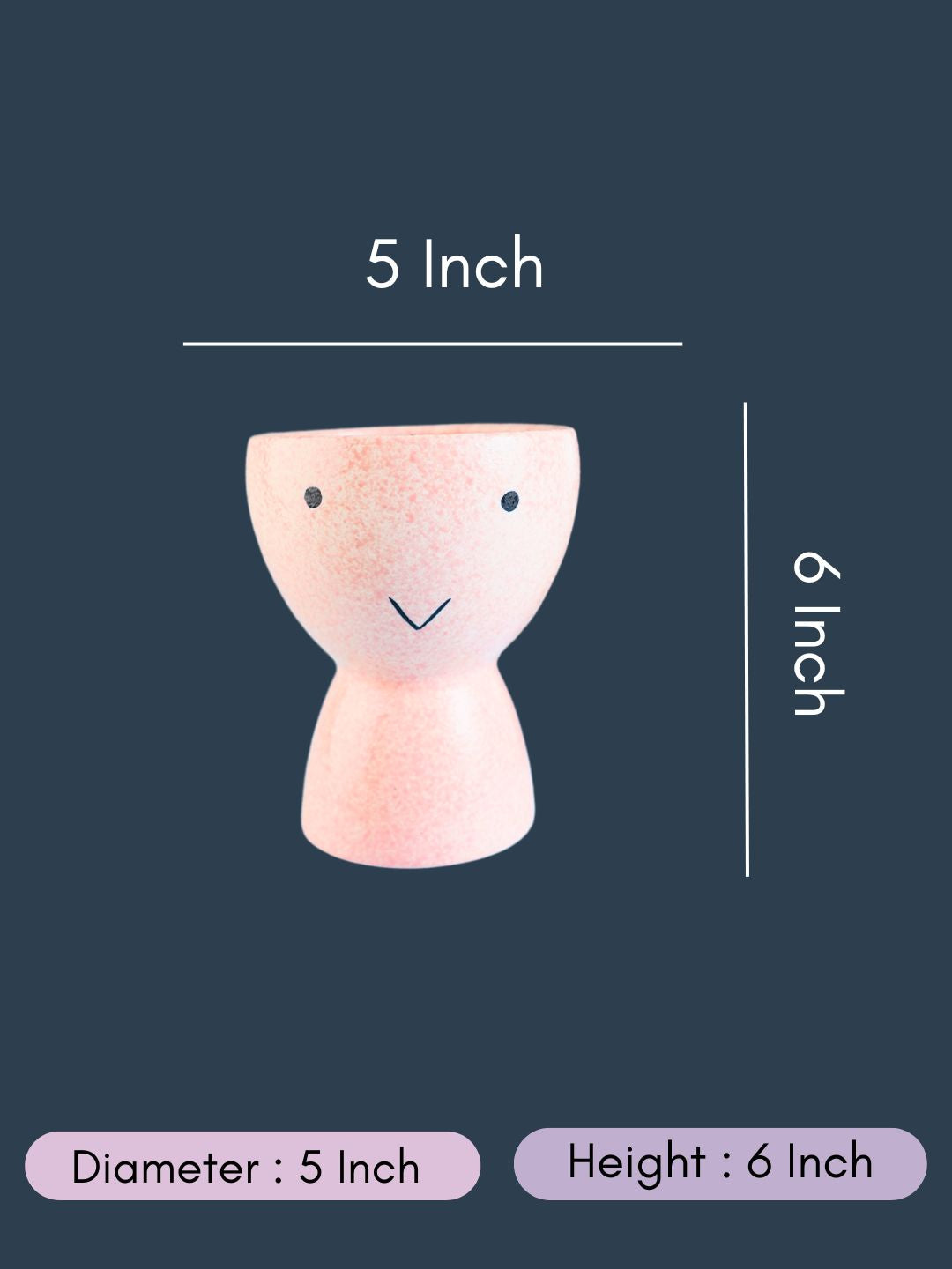 Smiley face Vase with all Measurements