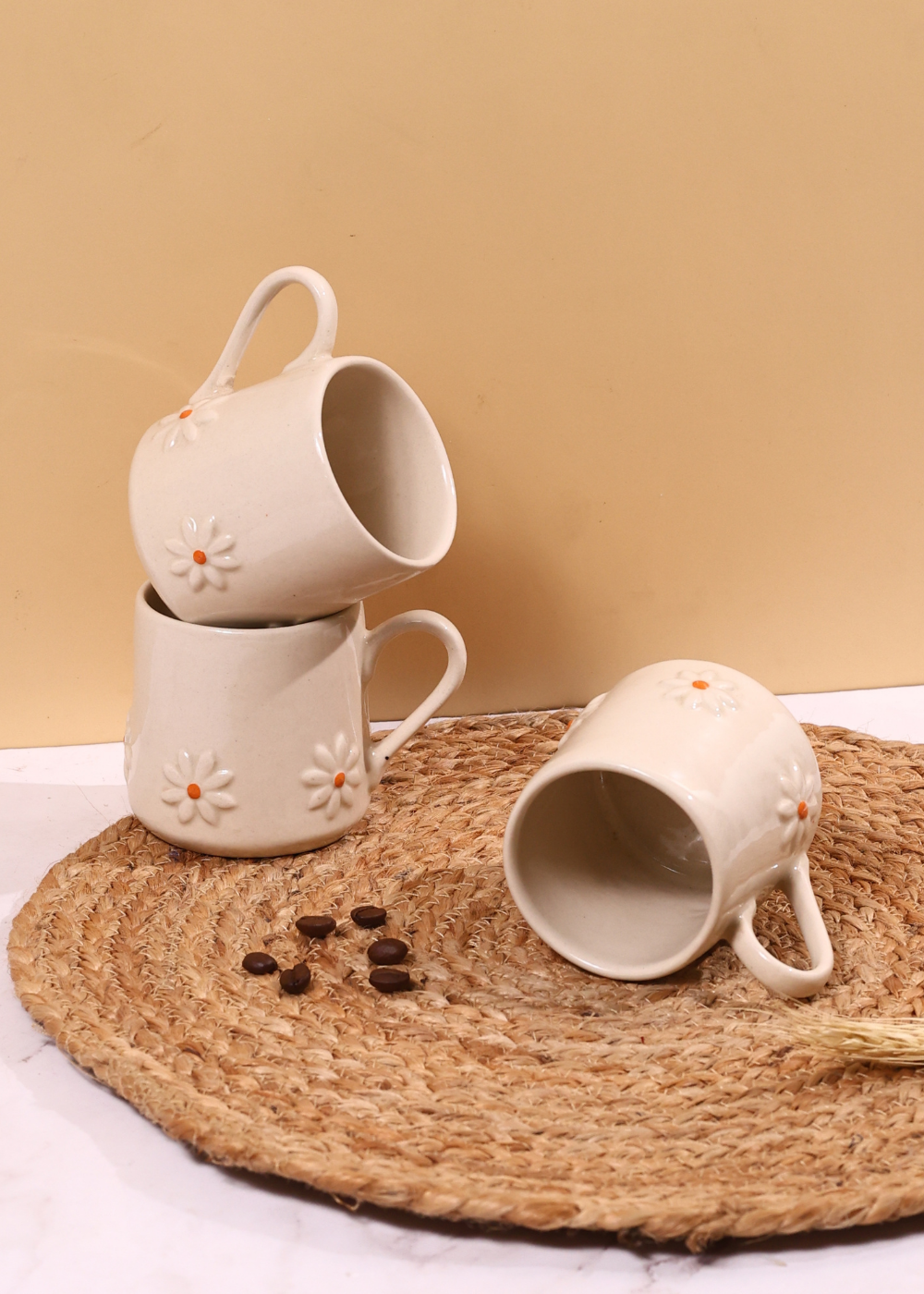 Drinkware white lily coffee mugs 