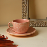 Drinkware ceramic chai cup with saucer 