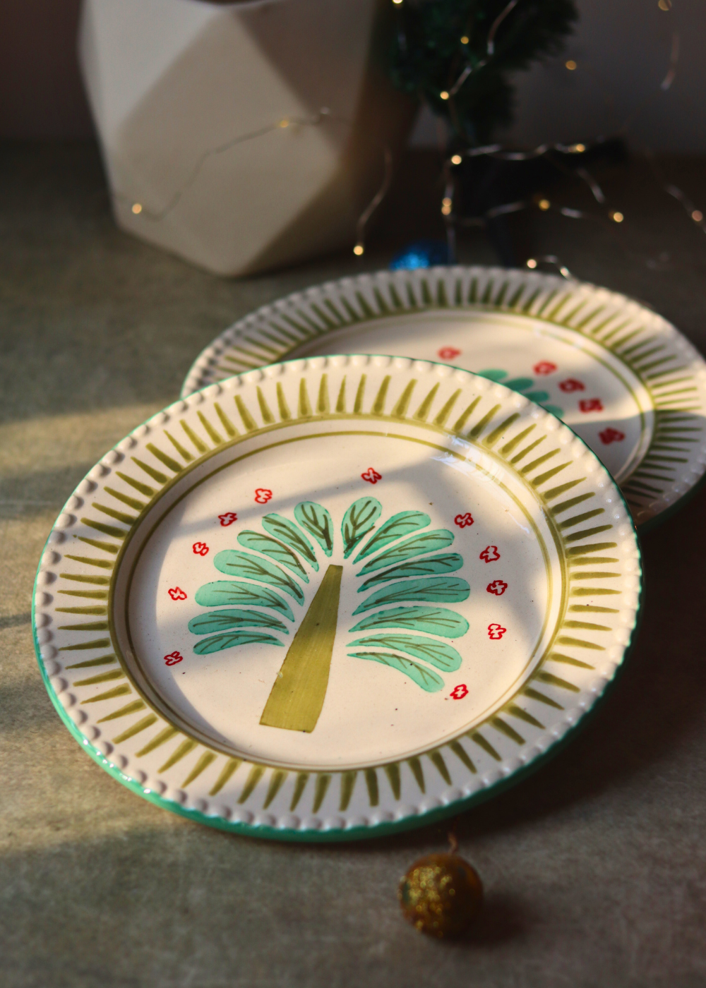 Two Palm Oasis Plates Unique Design