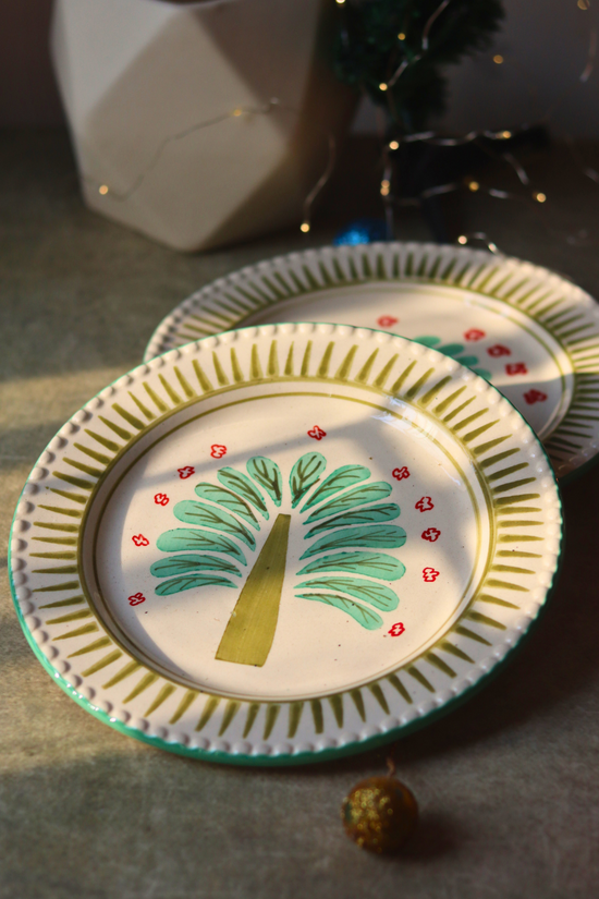 Two Palm Oasis Plates Unique Design
