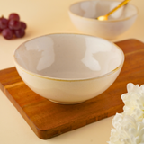 pearl white curry bowl with ceramic material