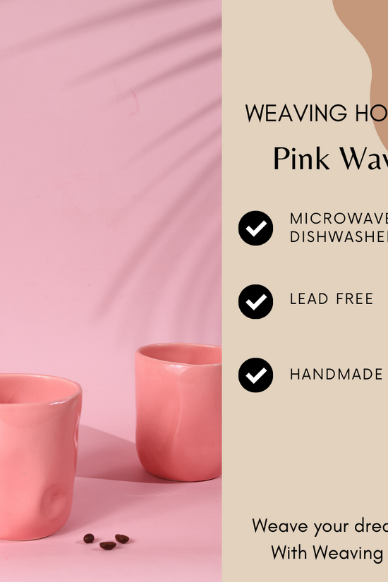 Pink wavy coffee mugs specifications 