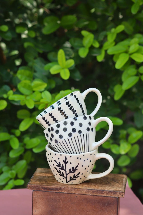 Set of 3 - Cheers to Coffee Mugs handmade in India