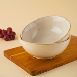 handmade pearl white curry bowl with adorable white color