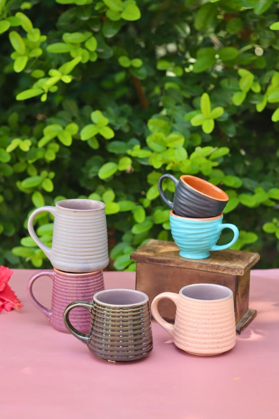 handmade Set of 6 Tea & Coffee Sip Mugs (for the price of 5)