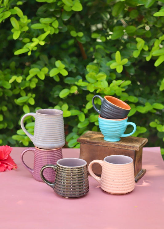 handmade Set of 6 Tea & Coffee Sip Mugs (for the price of 5)