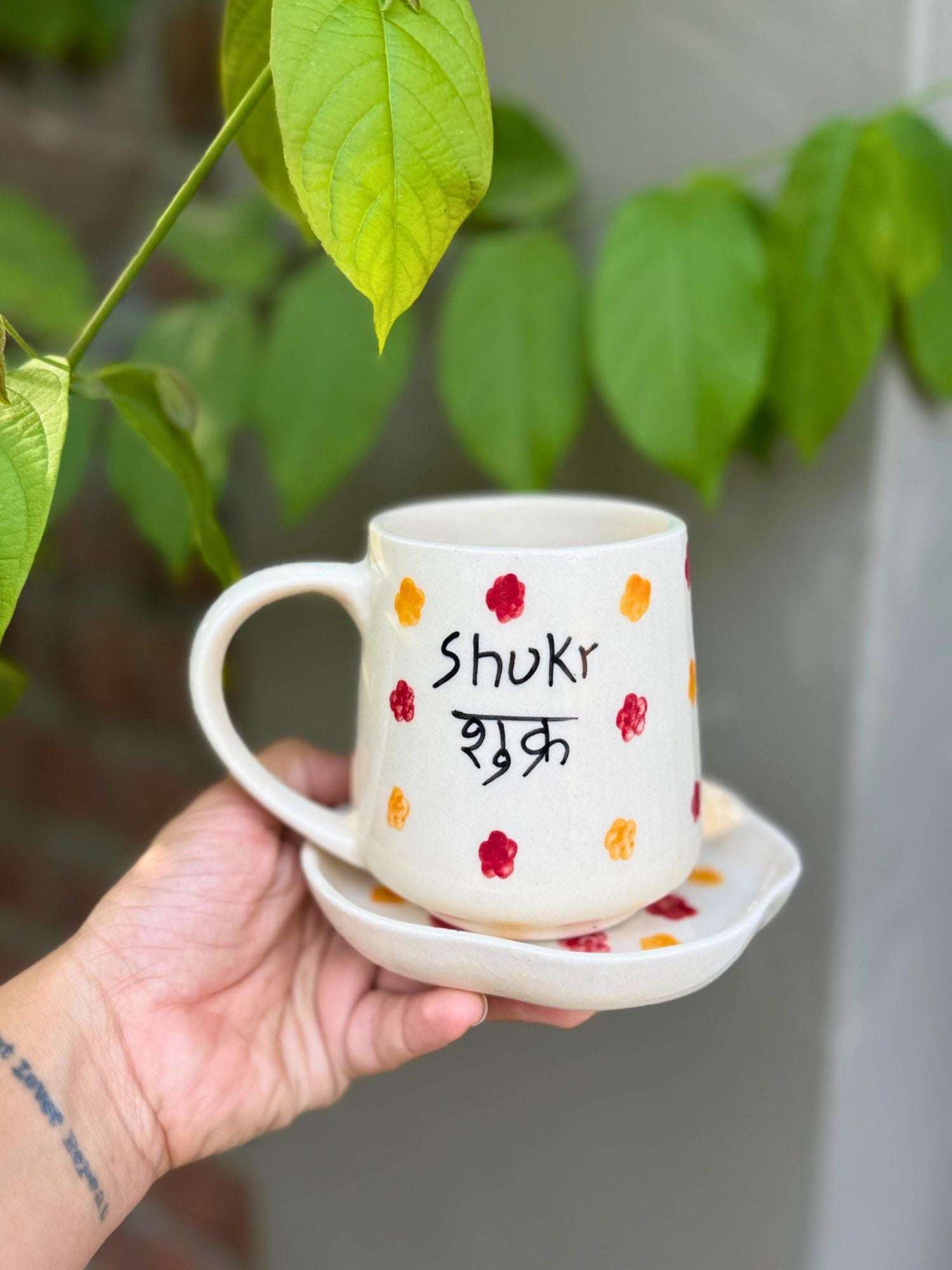 Lead free Shukr Mug & Handmade dessert Plate