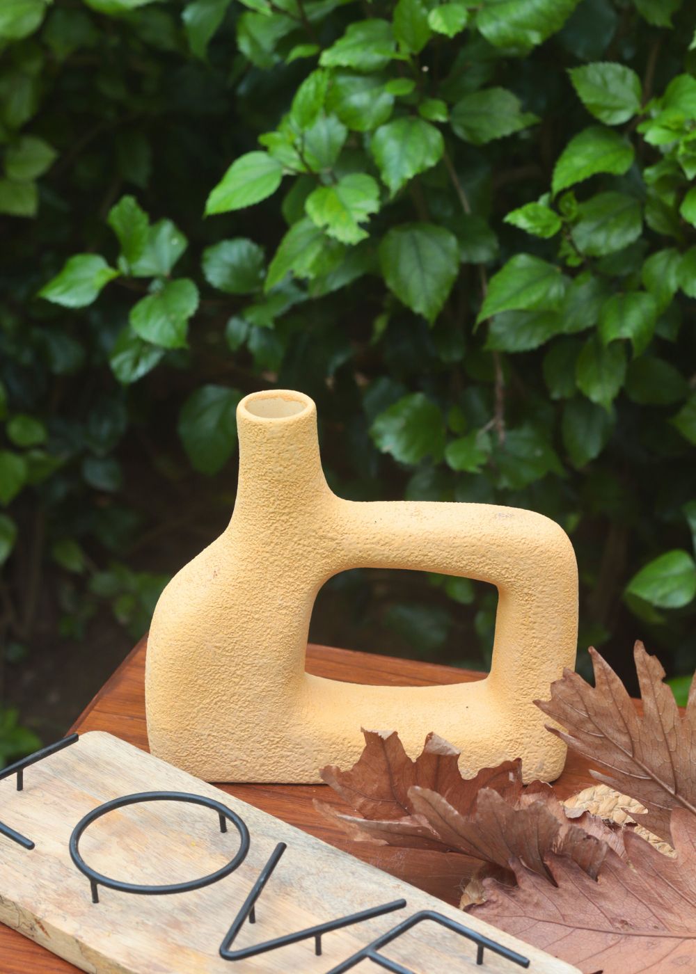 Aesthetic Square Vase - Mustard with premium quality material