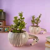 zebra planter handmade in india