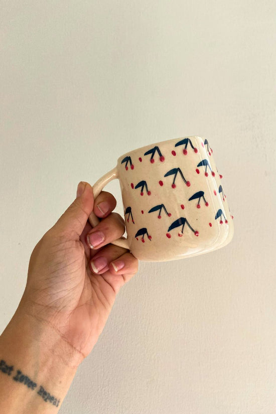Handmade Cherry Embrossed Mug