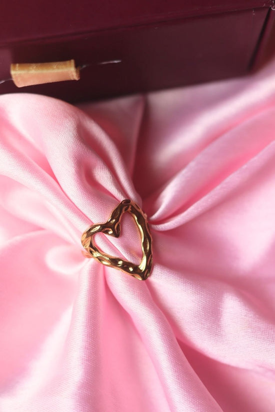 Anti tarnish Heartbeat Adjustable Ring