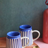 striped blue mug with premium quality material