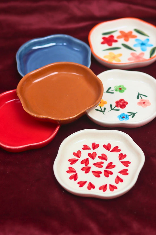 Set of 6 HandPainted & Neutrals Handmade Dessert Plate (for the price of 5) with premium quality material