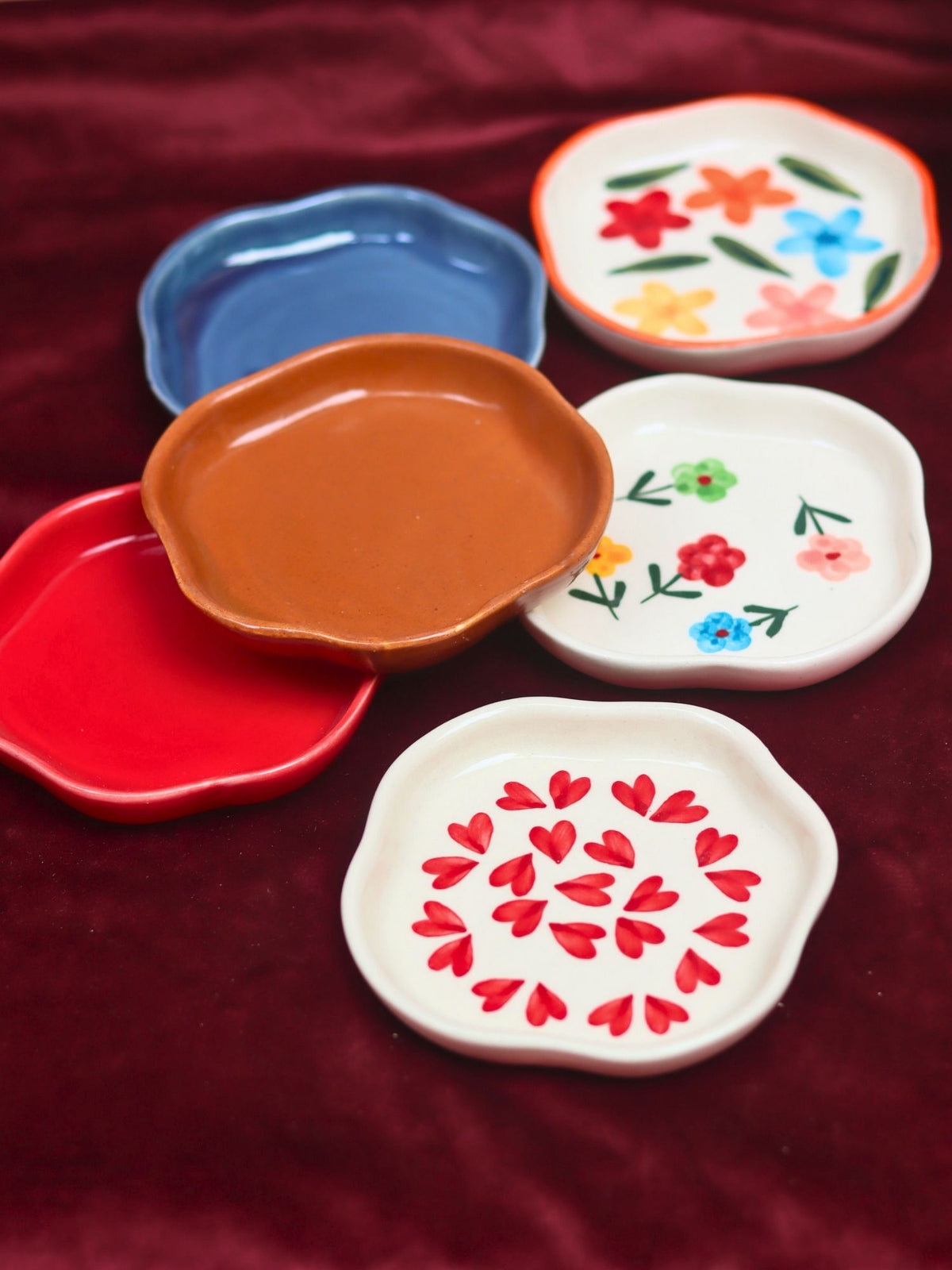 Set of 6 HandPainted & Neutrals Handmade Dessert Plate (for the price of 5) with premium quality material