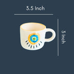 Abstract Evil Eye Mug with all Measurements