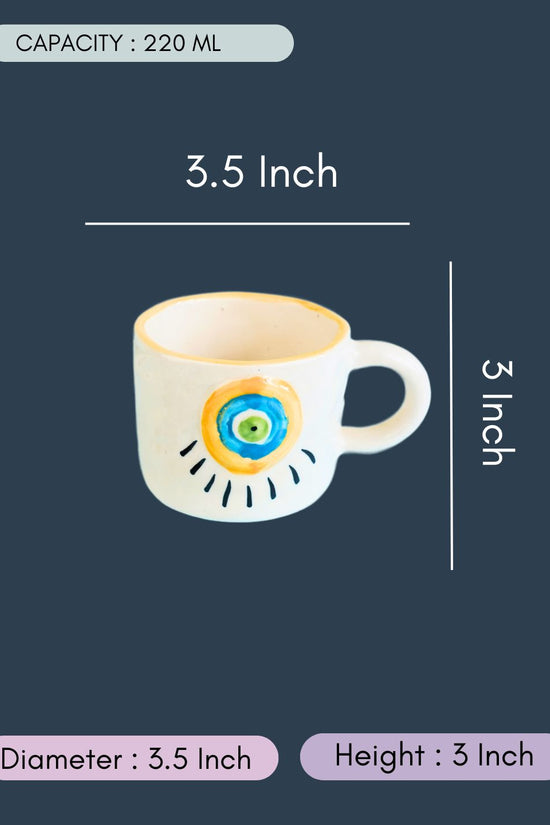 Abstract Evil Eye Mug with all Measurements