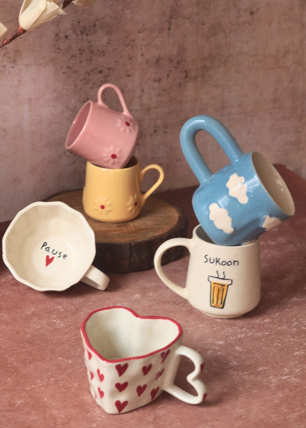 Set of 6 Aesthetic Brew Mugs (for the price of 5) with premium quality material