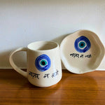 Nazar Mug & Handmade Dessert Plate handmade in india