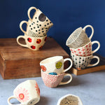 Set of 10 Floral Charm Mugs (for the price of 7 handmade in india