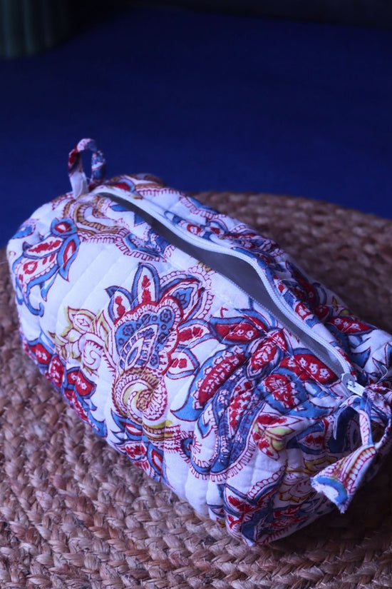White Paisley Toiletry Bag - Small with premium quality material