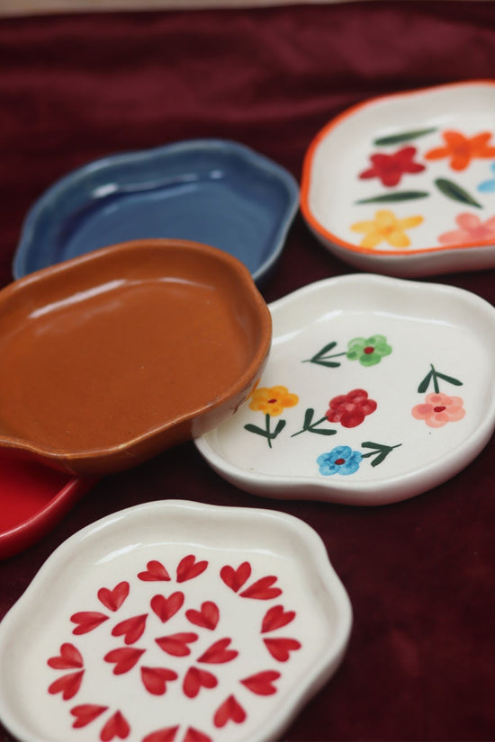Set of 6 HandPainted & Neutrals Handmade Dessert Plate (for the price of 5) handmade in India