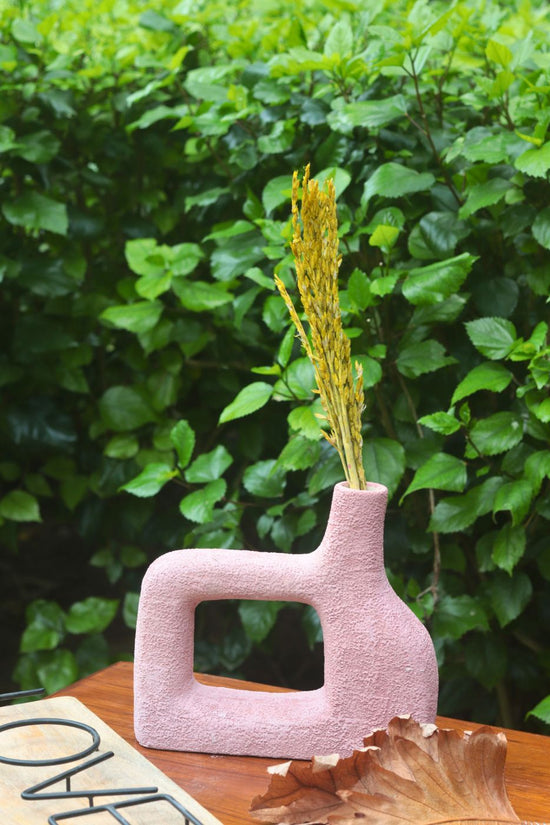 handmade Aesthetic Square Vase - Pink
