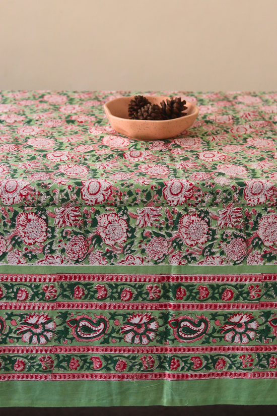Pink table cloth handmade 