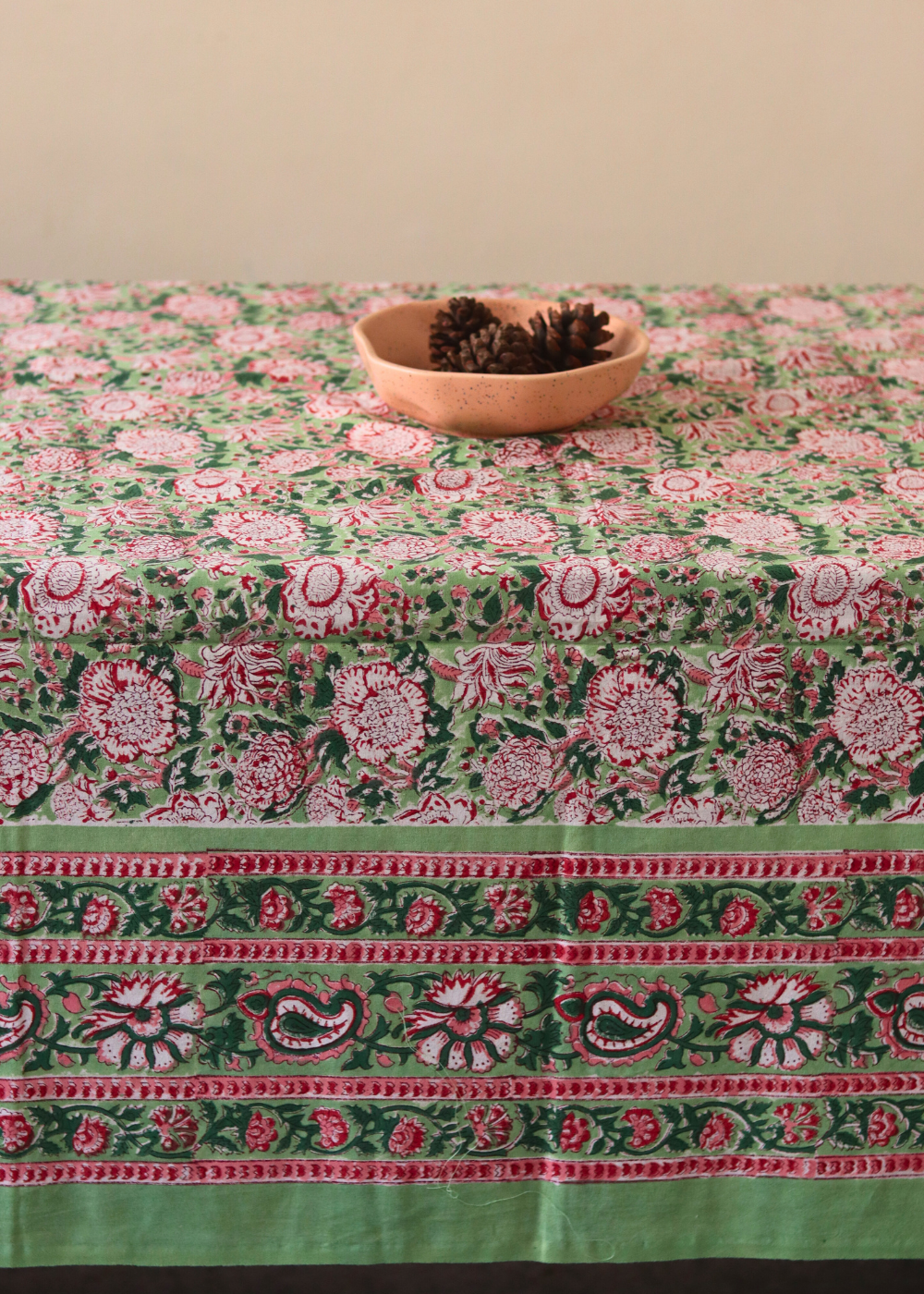 Pink table cloth handmade 