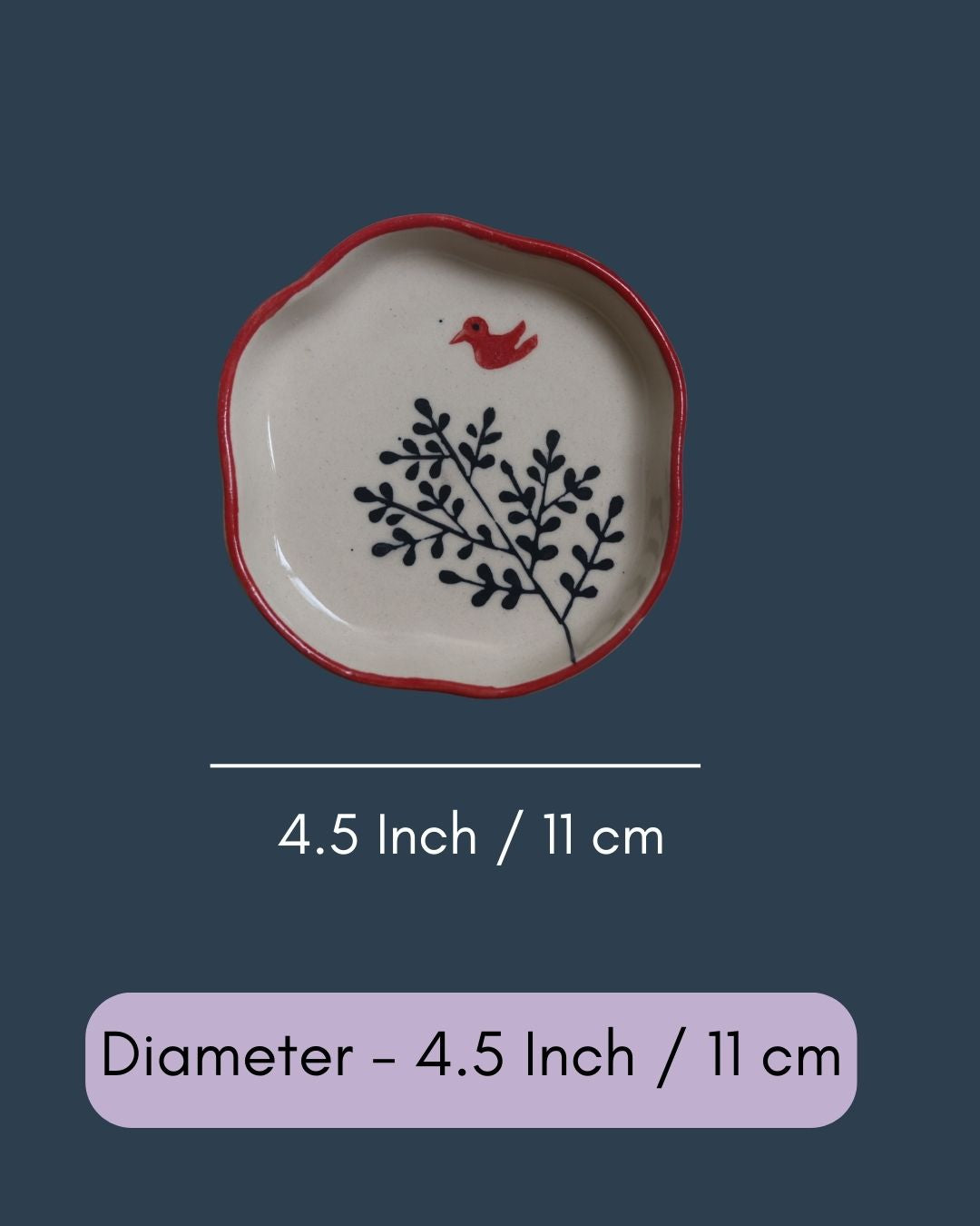Birdie- Handmade Dessert Plate