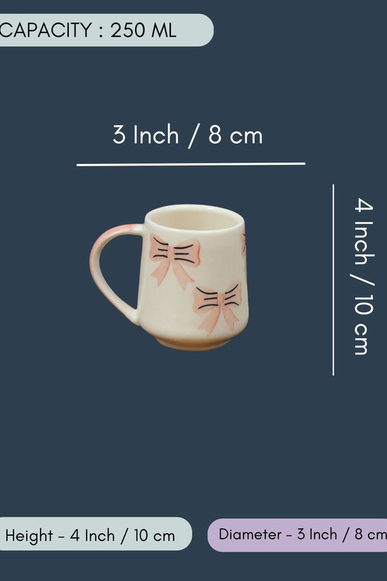 Bow mug - pink in a Gift Box
