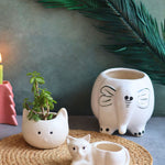 Ele, Cat & Kitty Planter made by ceramic 