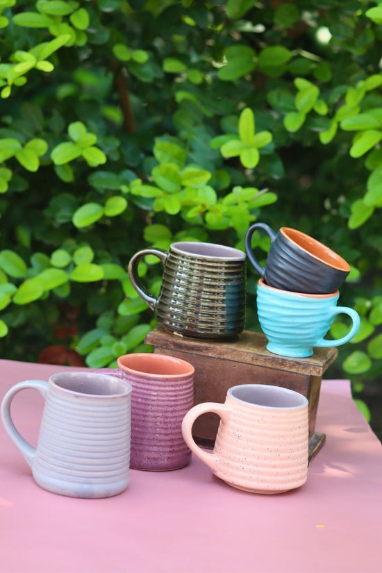 Set of 6 Tea & Coffee Sip Mugs (for the price of 5) handmade in India