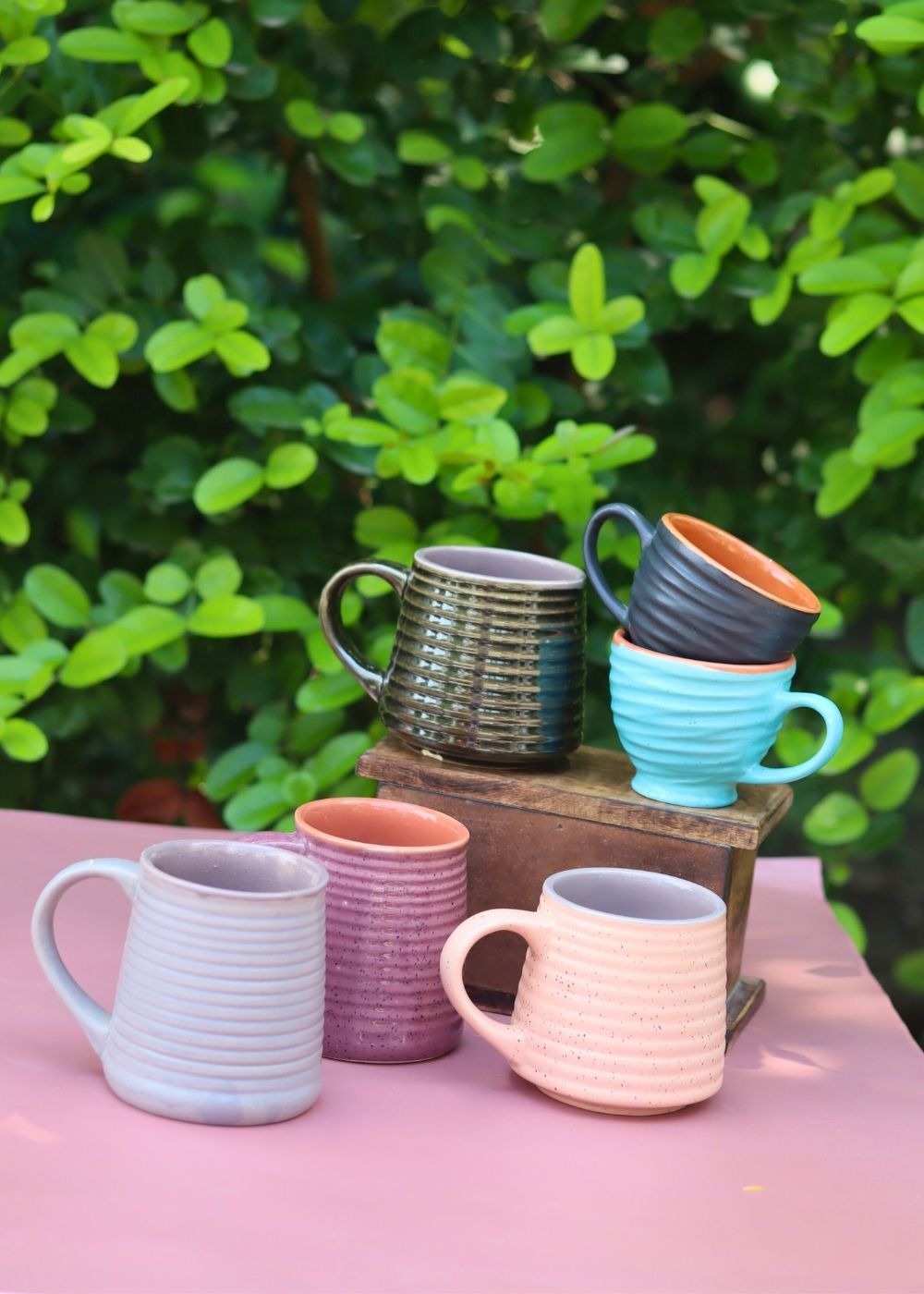 Set of 6 Tea & Coffee Sip Mugs (for the price of 5) handmade in India