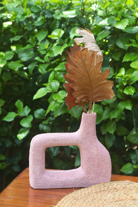 Aesthetic Square Vase - Pink handmade in india 