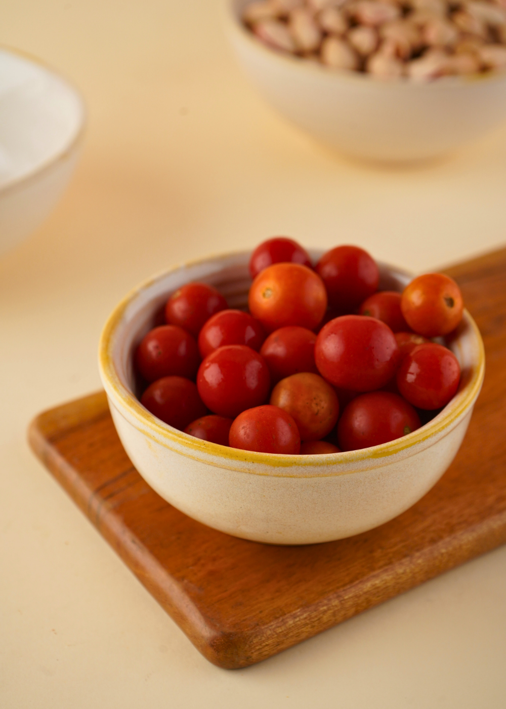pearl white swirl curry bowl handmade in india 