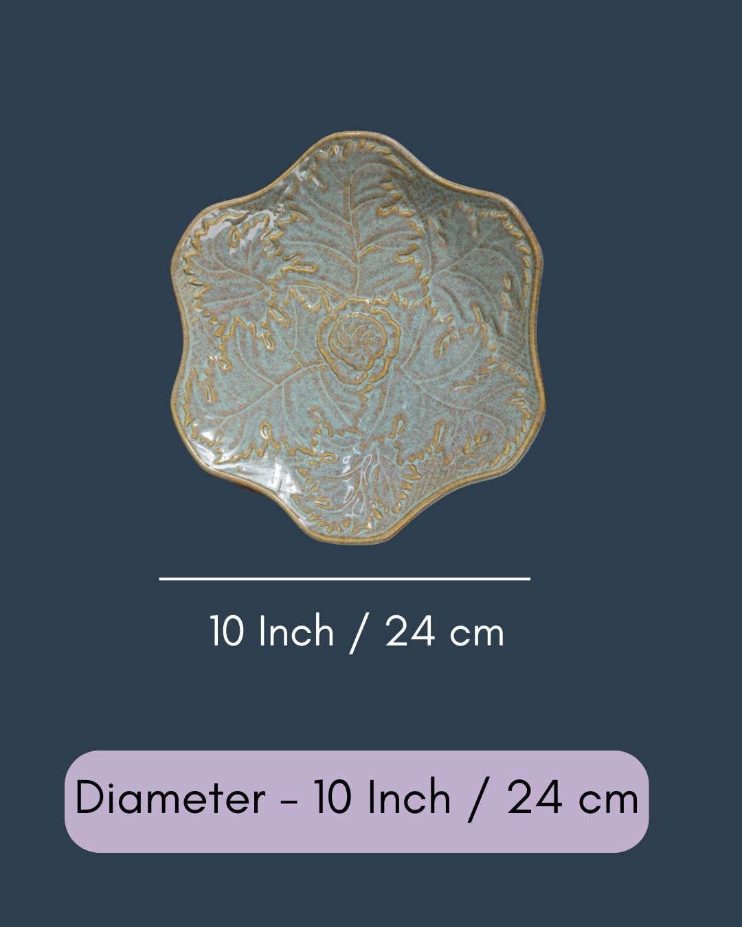 Grey Floral Platter/ Fruit Plate