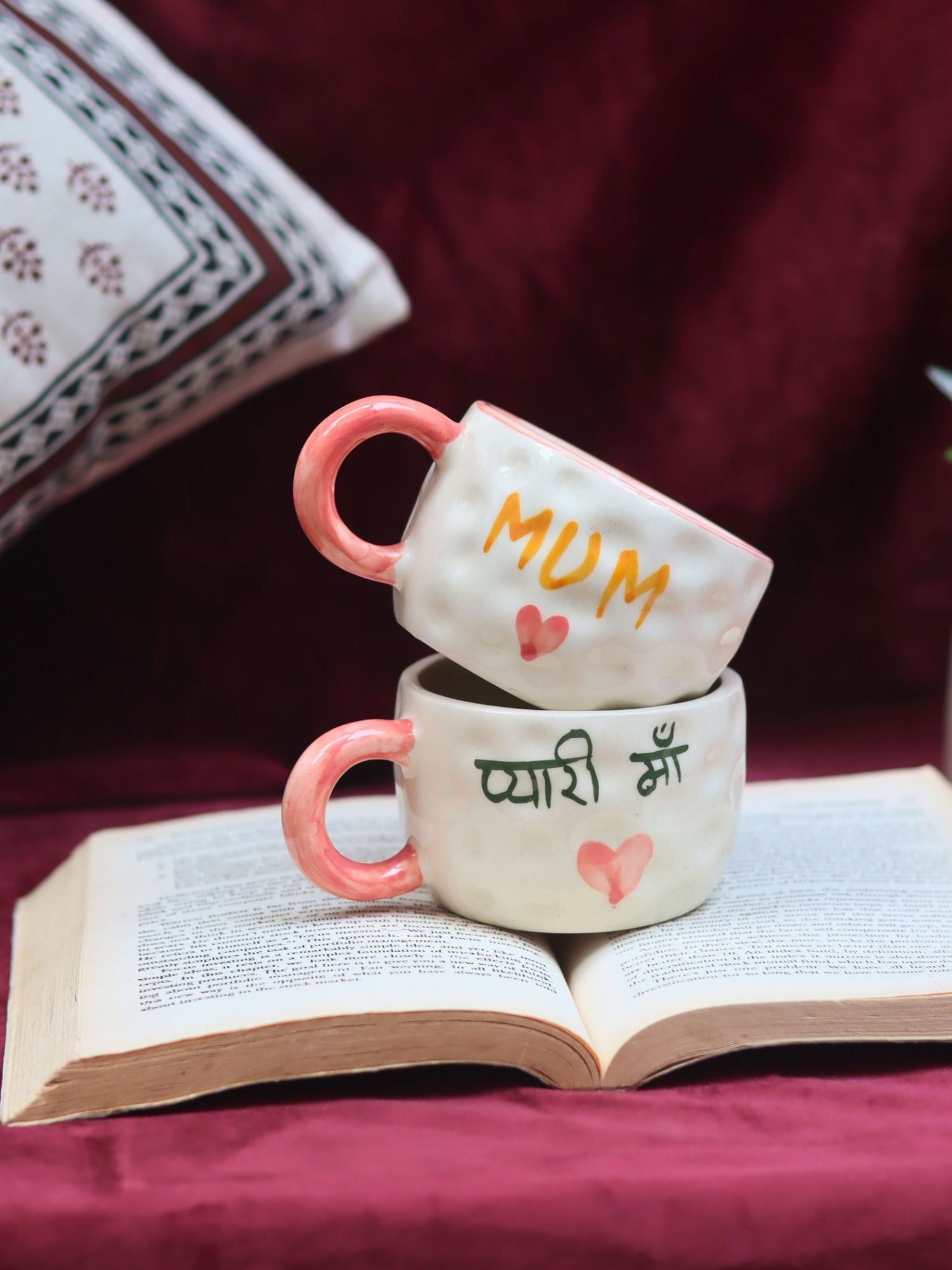 handmade Set of 2 - Pyaari Maa & Mum Mug combo