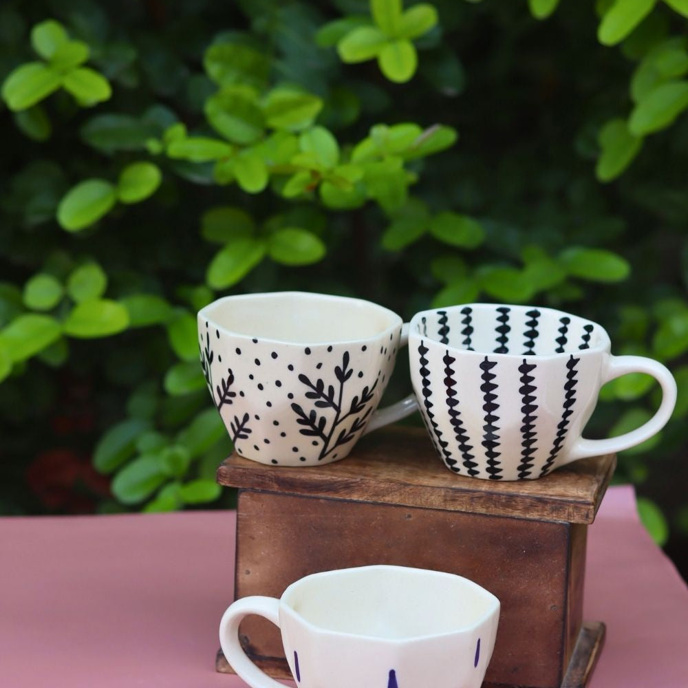 handmade Set of 3 - Sunrise Sip Mugs