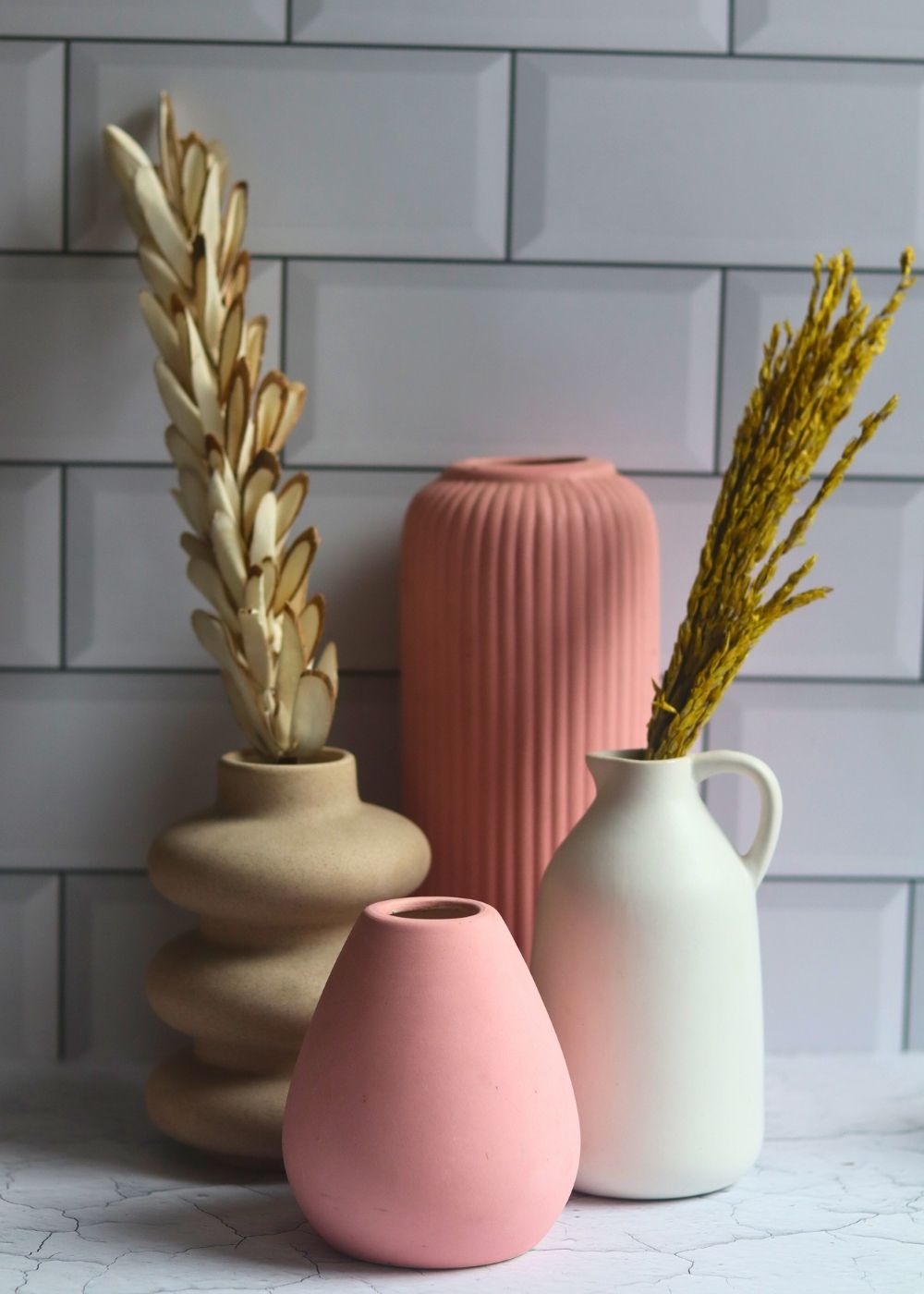 Handmade neutral vases 