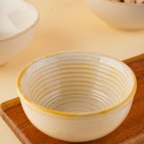 handmade pearl white swirl curry bowl with adorable white color