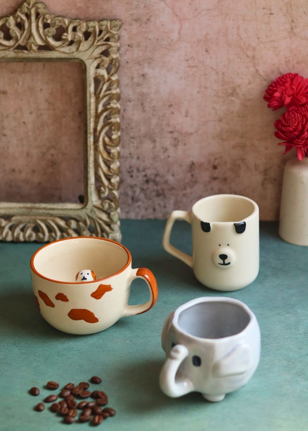 Set of 3 - Joy Sip Mugs handmade in India
