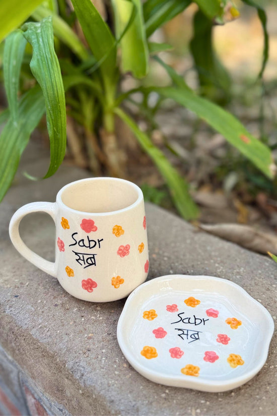 Sabr Mug & Handmade dessert plate made by ceramic