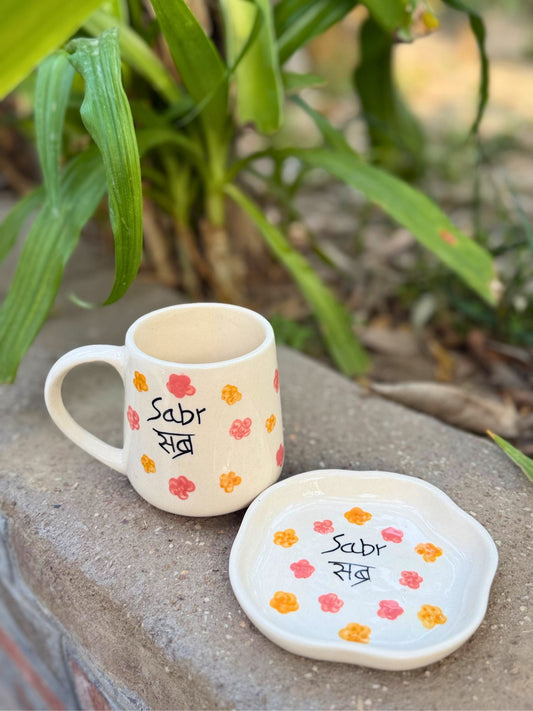 Sabr Mug & Handmade dessert plate made by ceramic