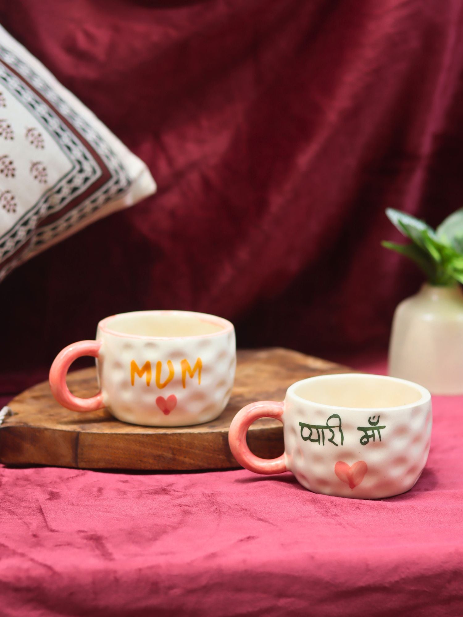 Set of 2 - Pyaari Maa & Mum Mug combo made by ceramic