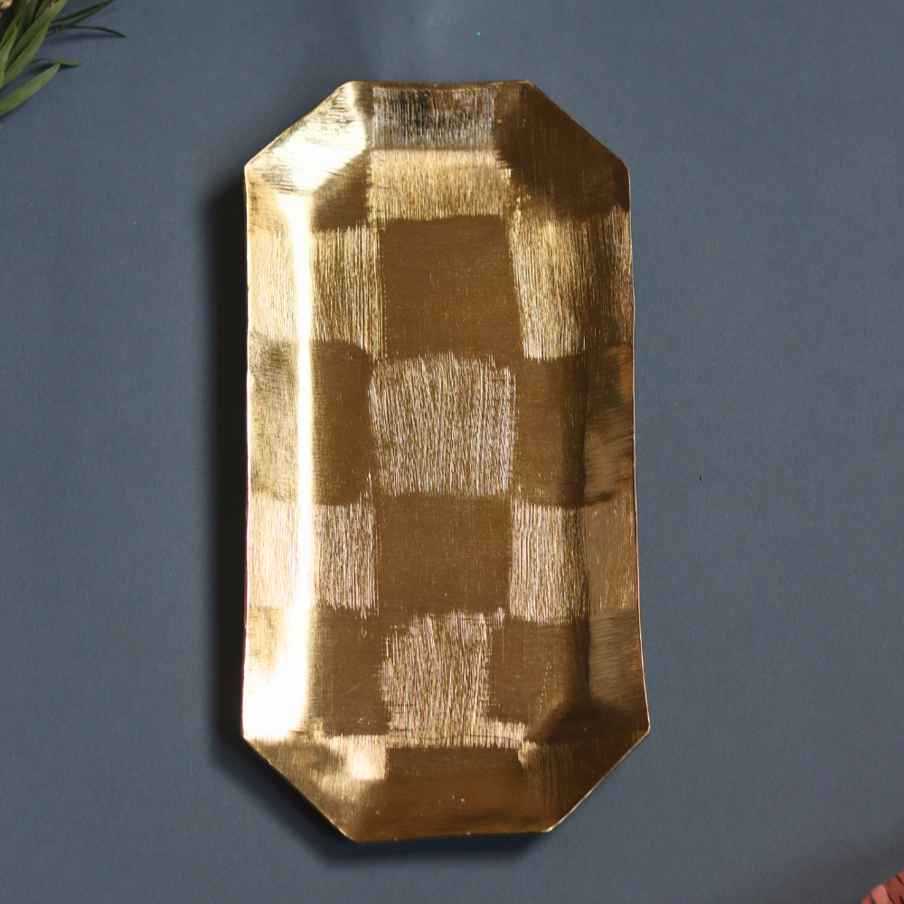Handmade gold square platter stunning design