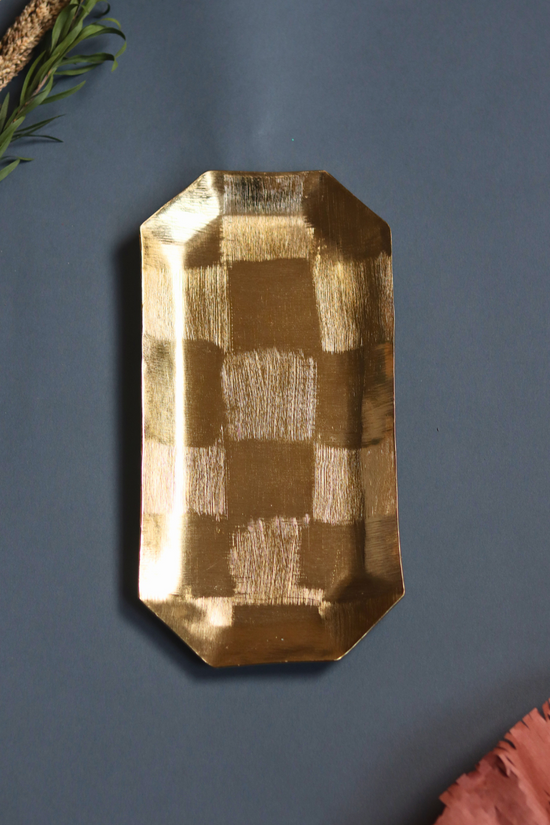 Handmade gold square platter stunning design