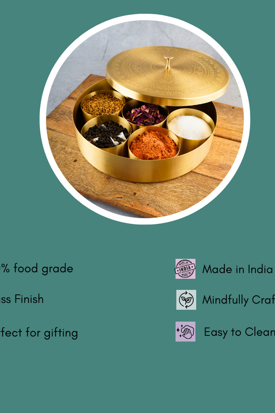 gold spices box with some details 